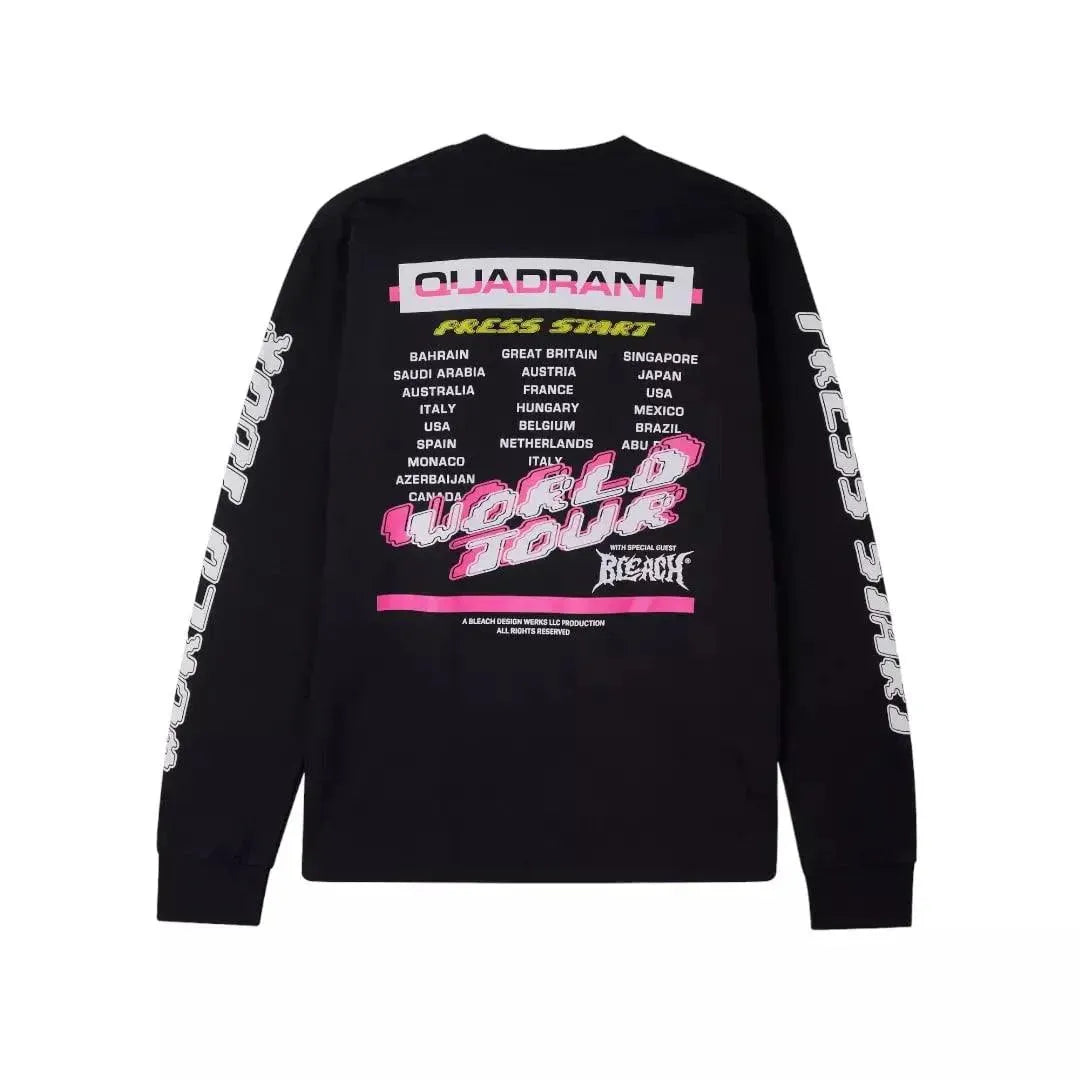 WORLD TOUR BLACK LS TEE - Dash Racewear
