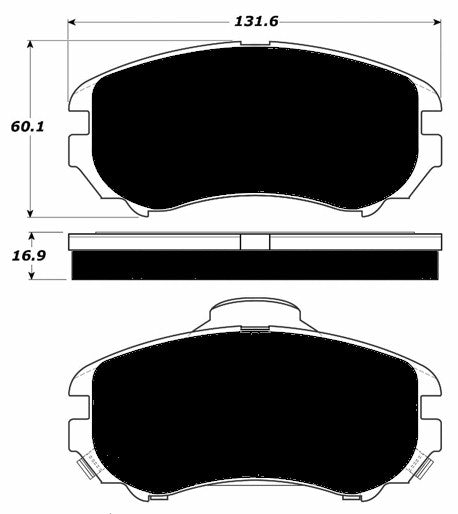 Porterfield Brake Pads for 2009 HYUNDAI ELANTRA Sedan - Dash Racegear