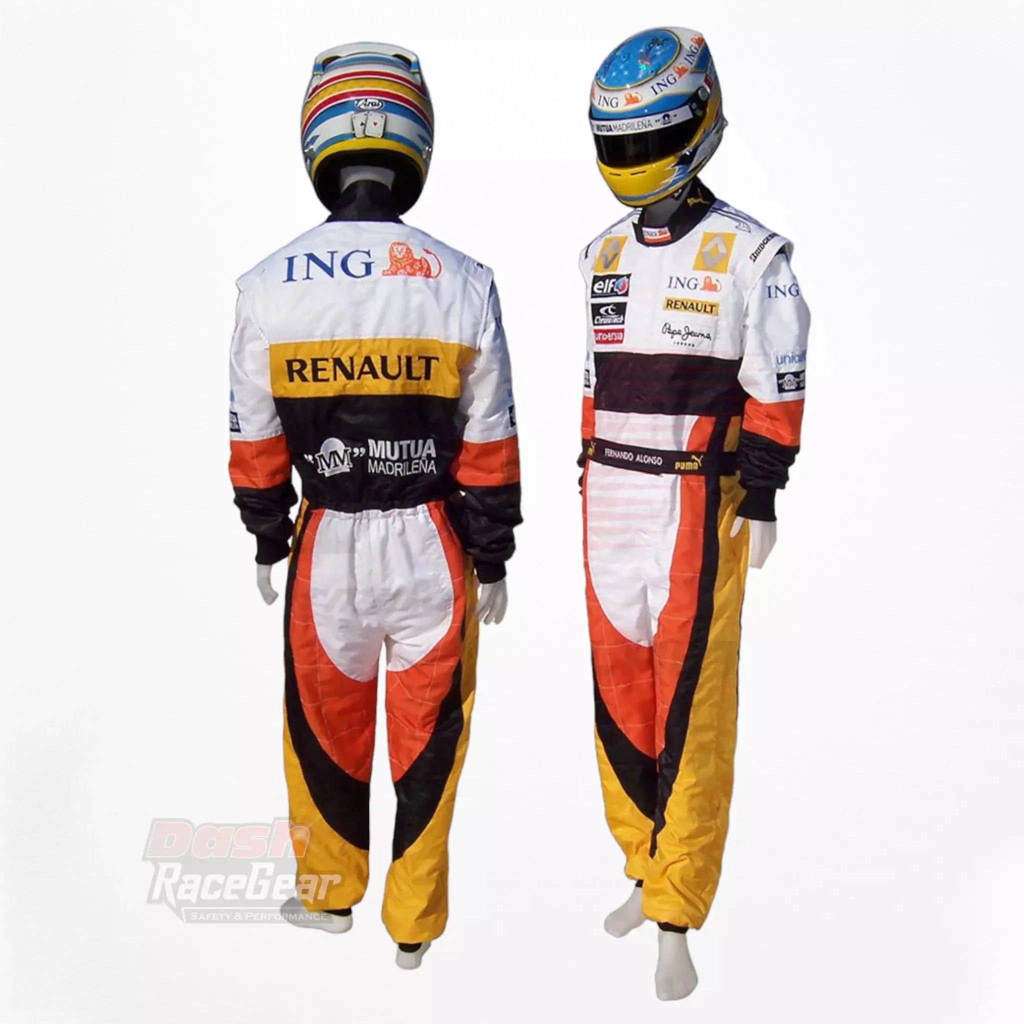 2008 Fernando Alonso Renault F1 Embroidered Racing Suit - Dash Racewear