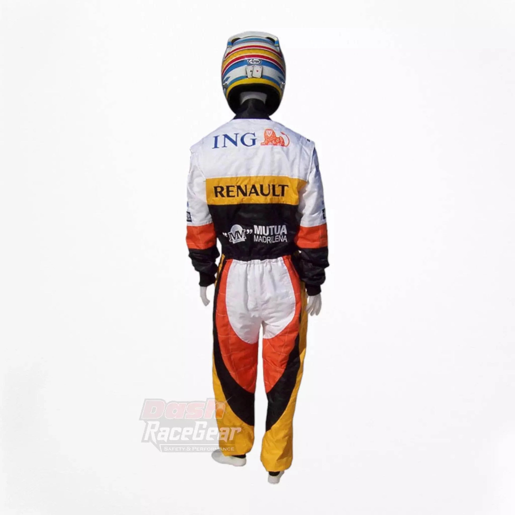2008 Fernando Alonso Renault F1 Embroidered Racing Suit - Dash Racegear