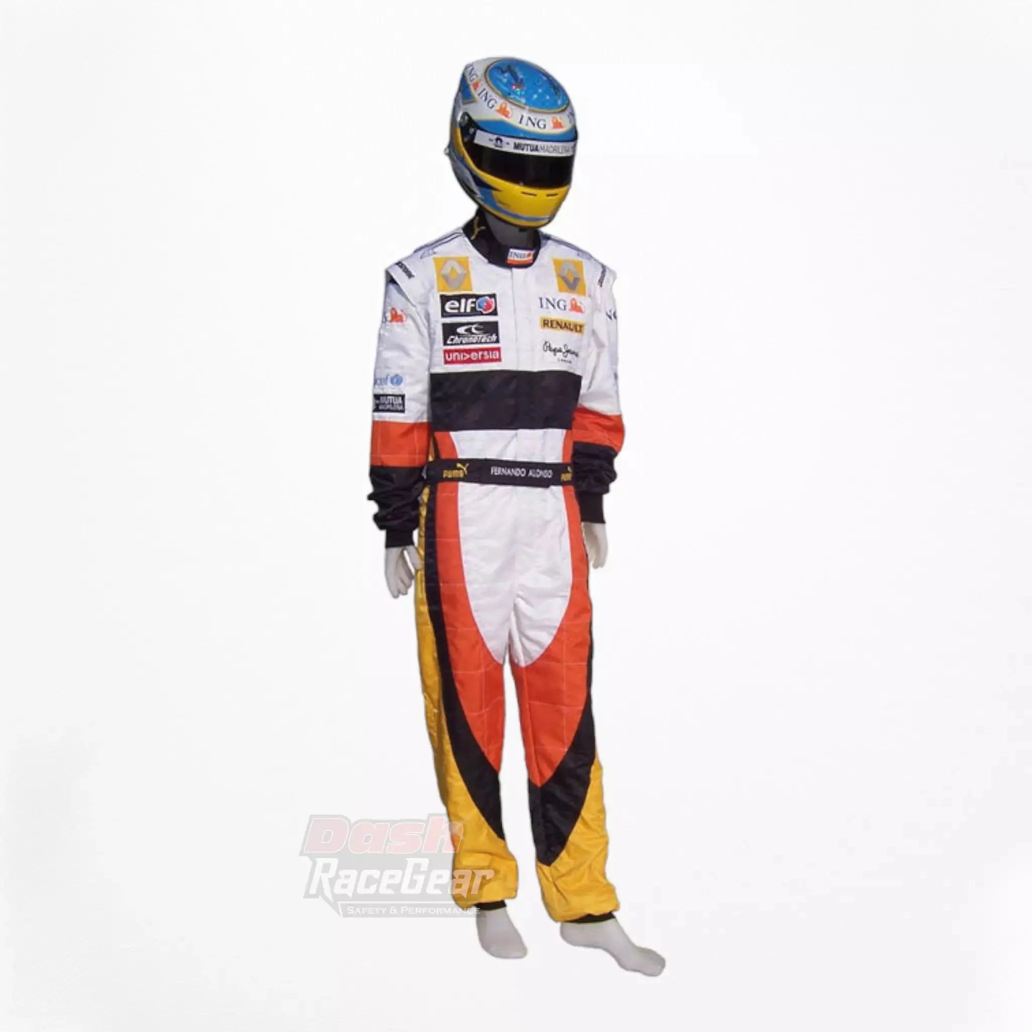 2008 Fernando Alonso Renault F1 Embroidered Racing Suit - Dash Racewear