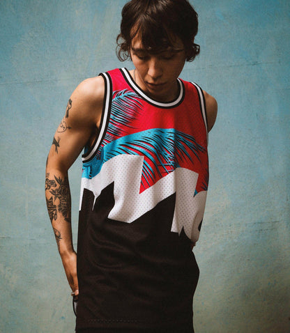 MIAMI GRAND PRIX MESH TANK - MITCHELL & NESS - BLACK/PINK - Dash Racegear