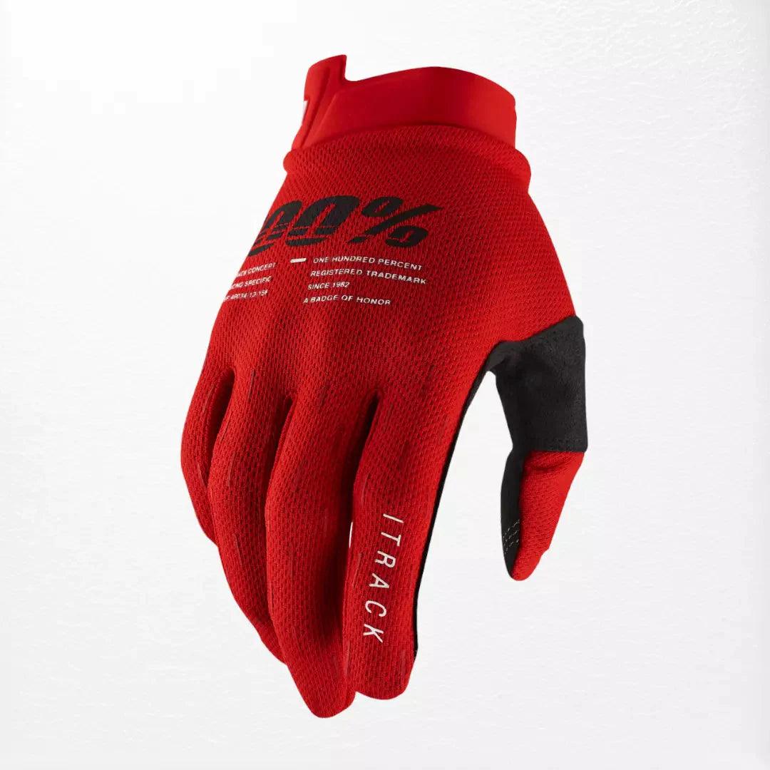 100% iTrack MX Gloves Red - Dash Racegear 