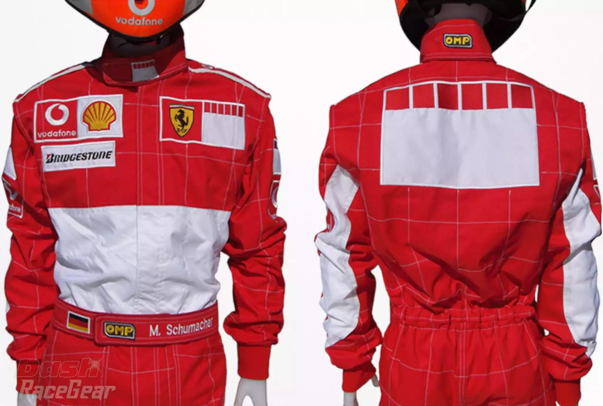 2006 Michael Schumacher BAR CODE Ferrari F1 Embroidered Racing Suit - Dash Racegear 