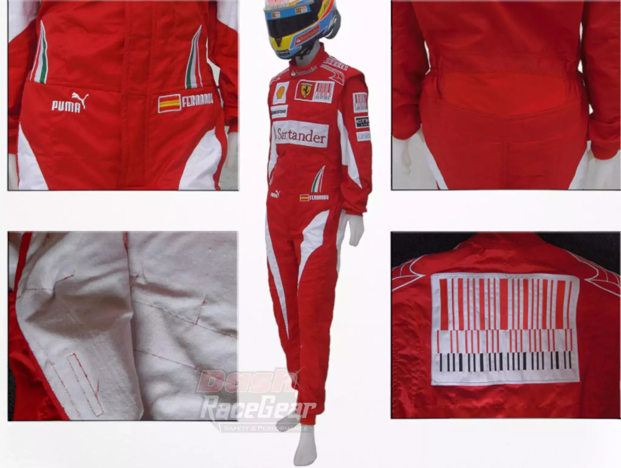 2010 Fernando Alonso Ferrari F1 Embroidered Racing Suit