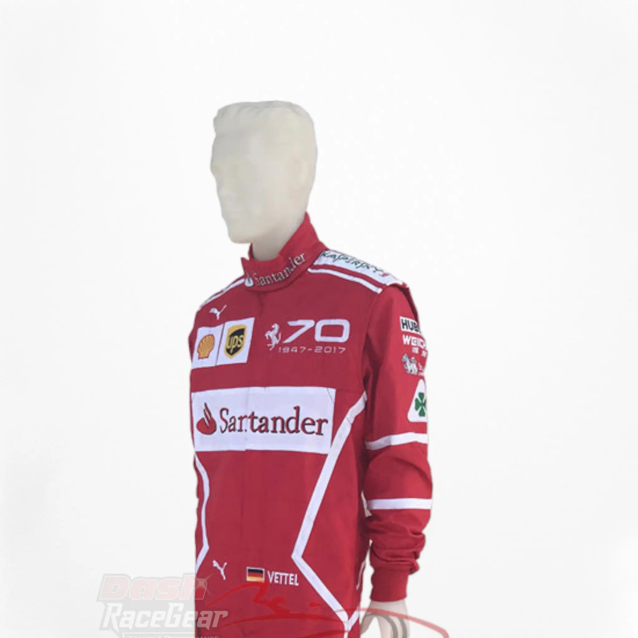 2017 Sebastian Vettel Ferrari 70th Anniversary F1 Embroidered Racing Suit -Monza GP