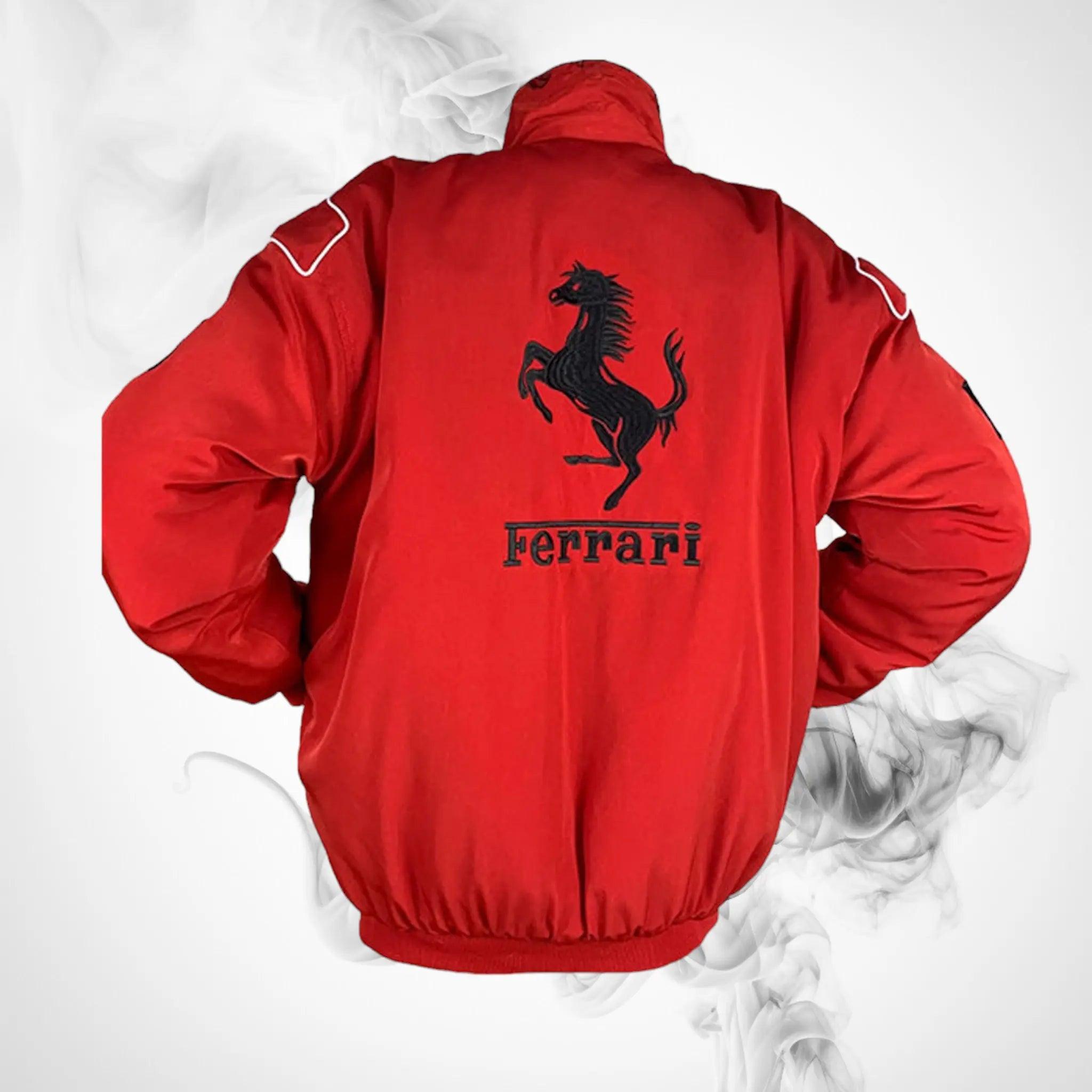 Ferrari Racing Jacket Red and White | NASCAR jacket - Dash Racegear 