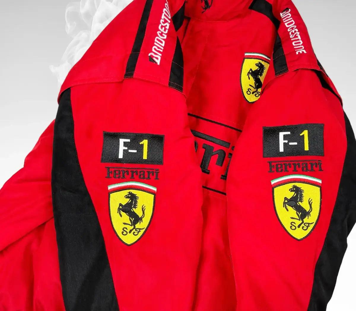 Ferrari Vintage Embroidery Winter Jacket Formula One Racing - Dash Racegear 