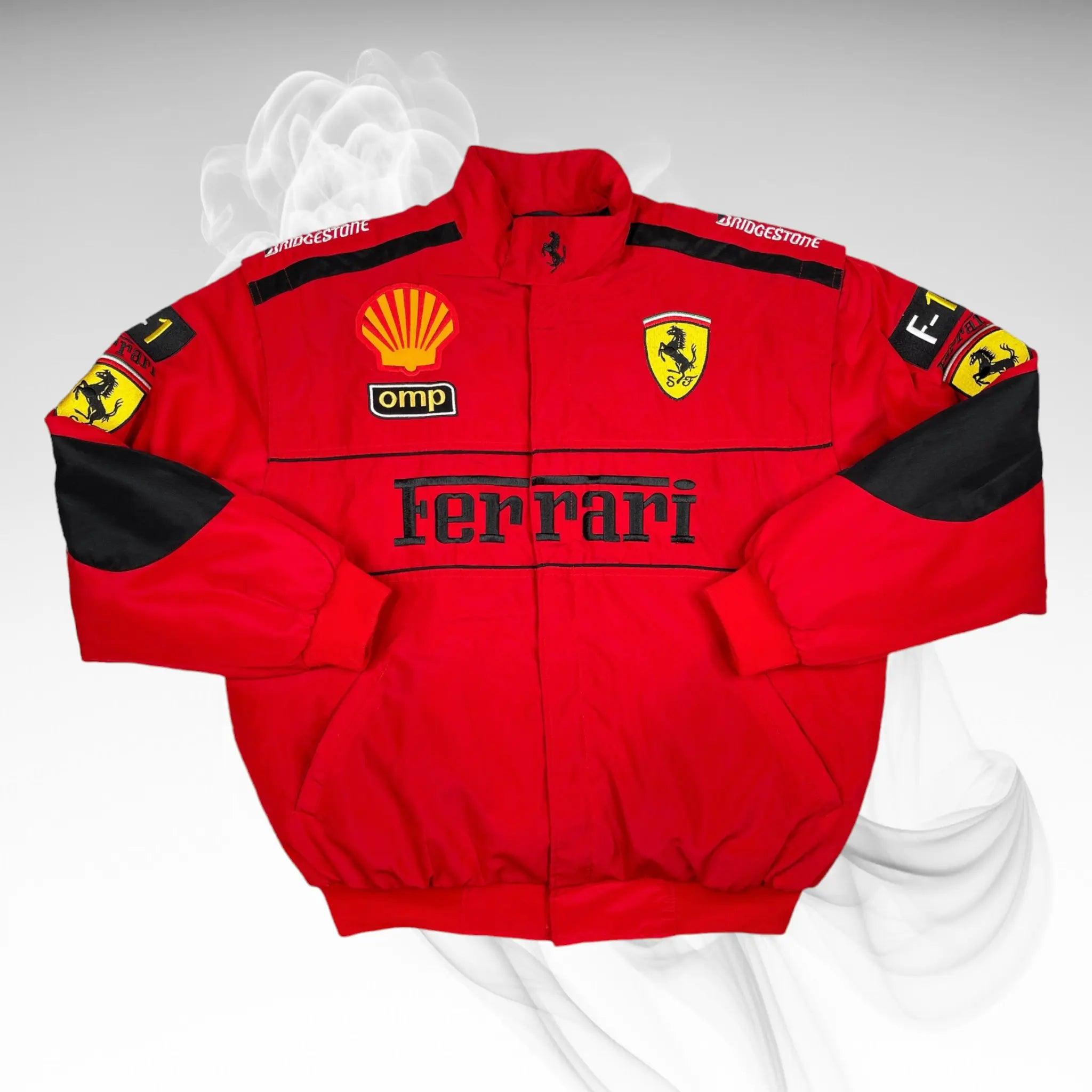 Ferrari Vintage Embroidery Winter Jacket Formula One Racing - Dash Racegear 