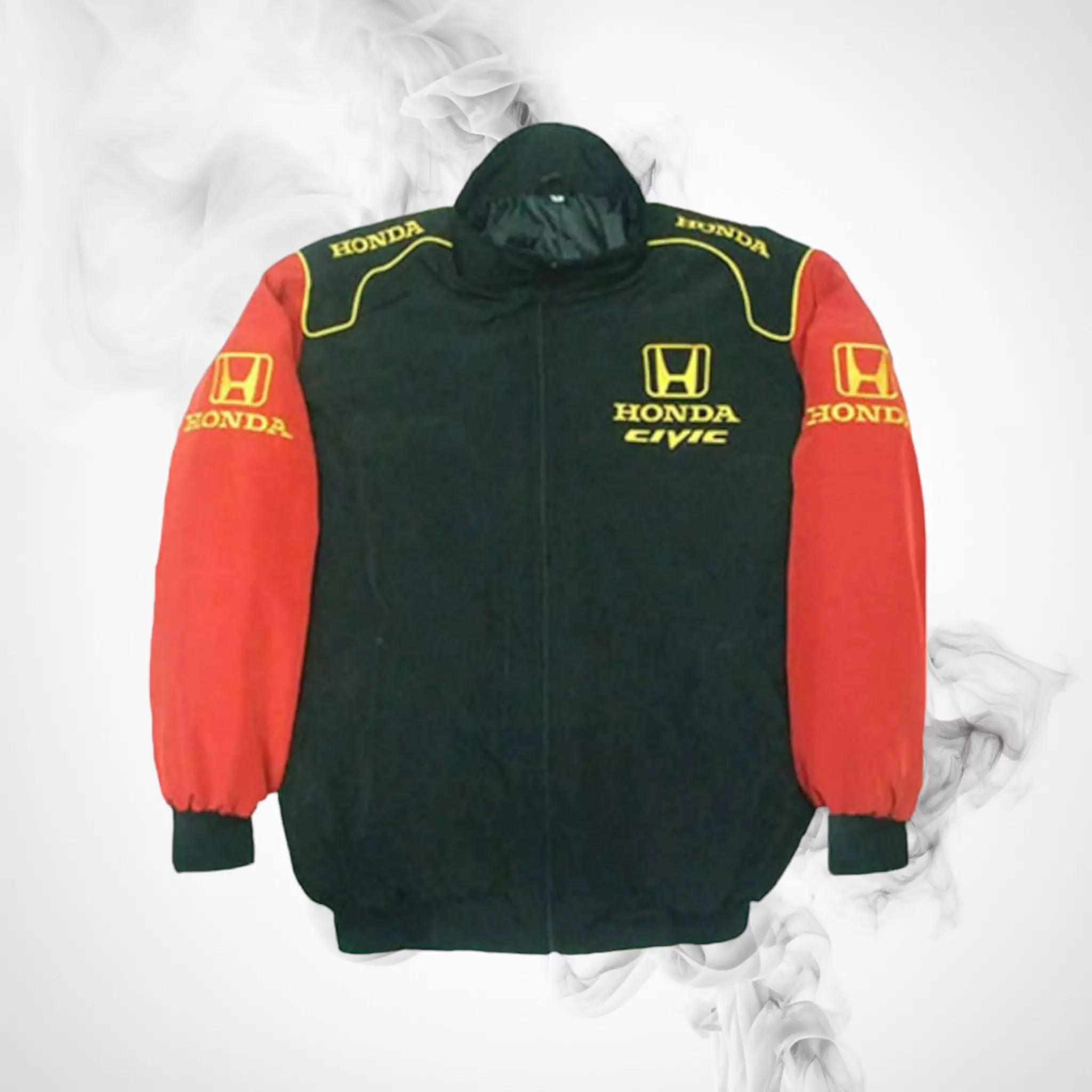 Honda Civic Racing Jacket Black and Red - NASCAR jacket | DASH RACEGEAR ...